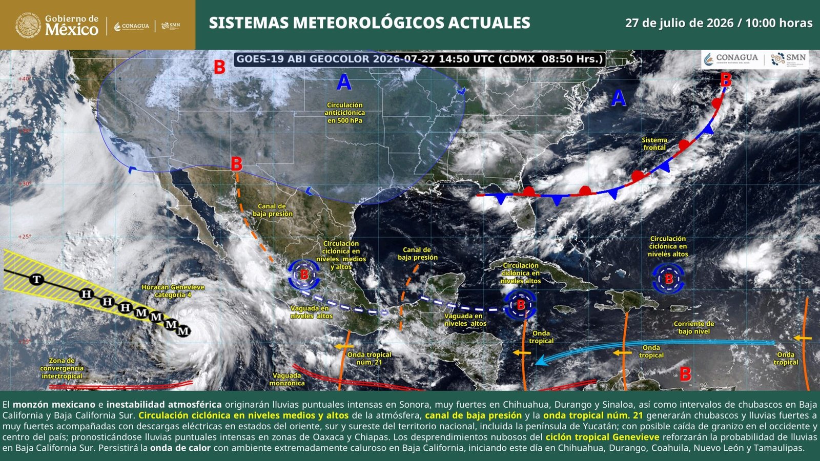 Clima en CDMX y Edomex: Mañanas frescas y cielos variables el miércoles 29 de julio